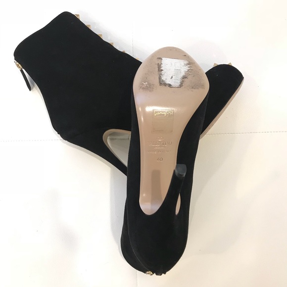 VALENTINO Suede Rockstud Booties Sz 40 - Picture 5 of 6